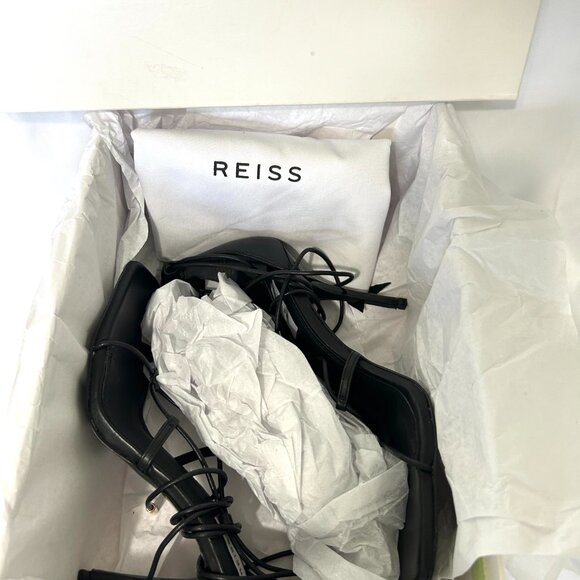New REISS Kali Black Strappy Wrap Sandals Heels Eu 40 US 10 but Fits 9.5 - Picture 2 of 11